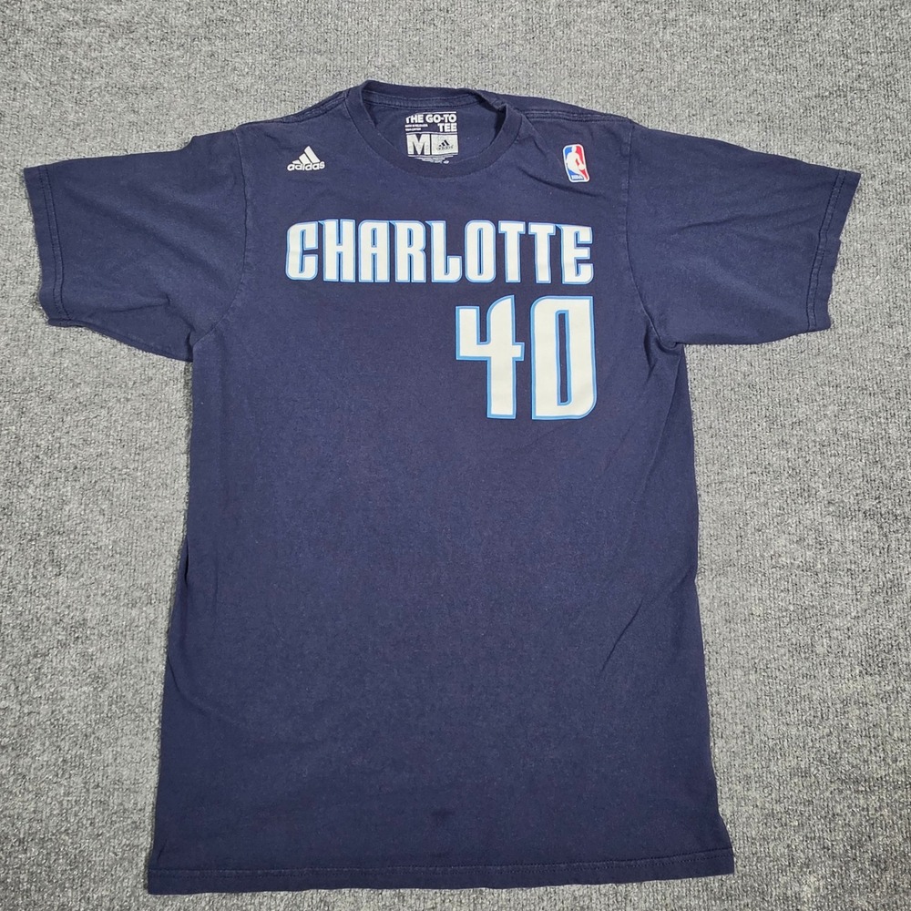 Adidas NBA Charlotte‎ Hornets Cody Zeller 40 Navy Blue T-Shirt Mens Medium